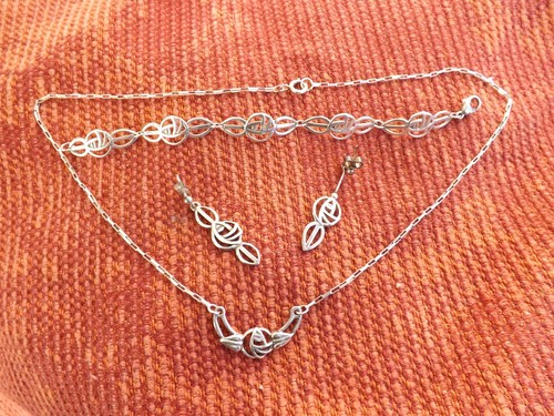 925 silver earrings necklace - 925,