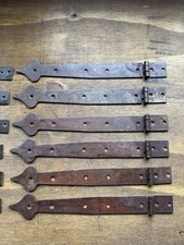  Hinges for Shed Door Or Wardrobe Heavy Duty 3 Pairs Great Rusty Old Vintage 
