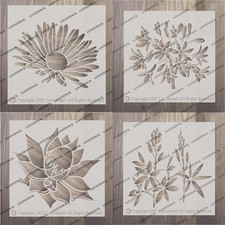 flower stencils craft,fabric,glass,furniture,wall art