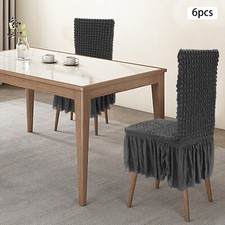 6 Pcs Chair Covers With Skirt