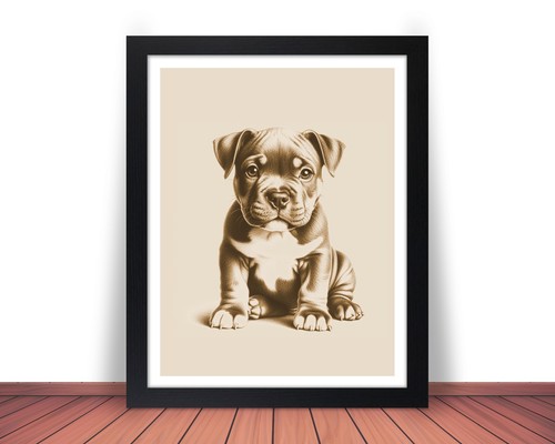Framed american bully puppy - american,