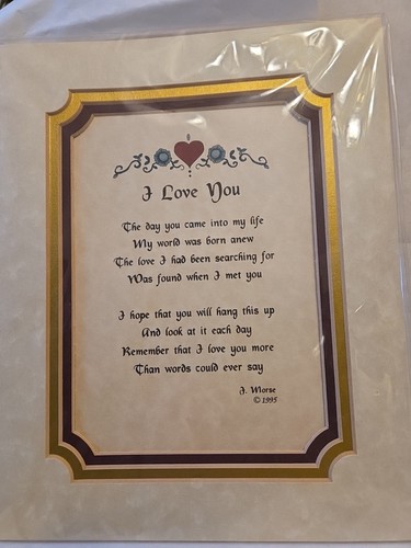 Framed poem love - i, j