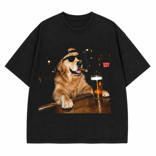 Golden retriever drinking beer - golden,