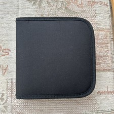 Zipped CD DVD Disc Case Holder - Black Fabric - Holds 24 Discs