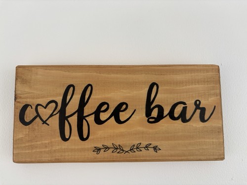 Coffee bar wooden sign plaque - bar,