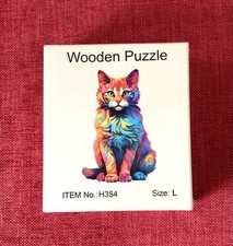 Wooden Colourful Cat Unique