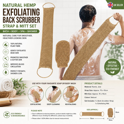Natural hemp exfoliating back - hemp,