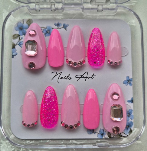 Press nails pink - press-on,