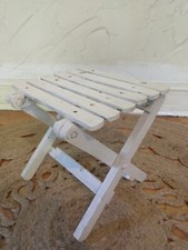 Vintage Small Chippy Paint Slatted Wood Folding Plant Stand -Sweet Shabby