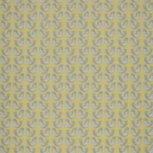 Scandi birds mustard cotton - scandi,