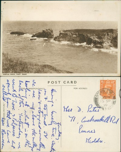 Port isaac castle rock 1950 - port,
