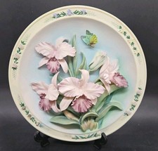LENA LIU 3D Floral Plate - Orchid Garden-6th Issue of the Beautiful Gardens 1996