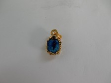 Azurite geode pendant, gold-plated.