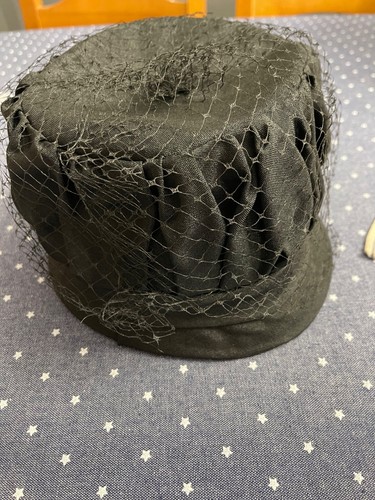 Vintage black pillbox hat - vintage,