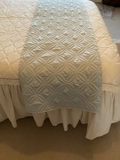 Quilted Accent Bed Throw In Duck Egg Blue, Suitable For All Bed Sizes.