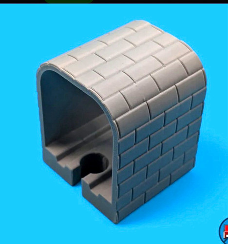 Grey plastic brick tunnel - plastic,