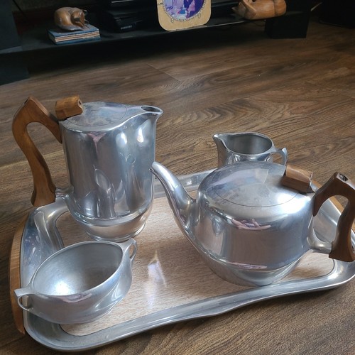 Vintage picquot ware tea set - vintage,