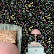 Black Crush Floral Wallpaper