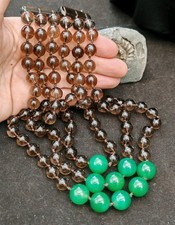 Lola Rose Triple strand Smokey quartz apple green agate gemstone bead necklace