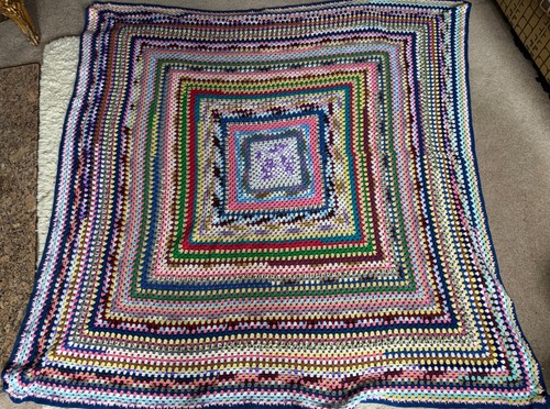 Vintage large crochet blanket - crochet,