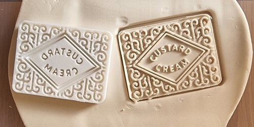 Large custard cream cookie - custard,