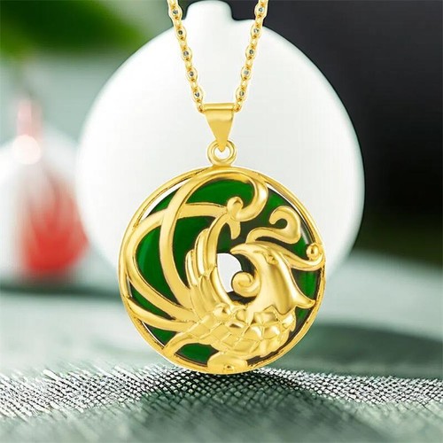 Real jade phoenix pendant - real,