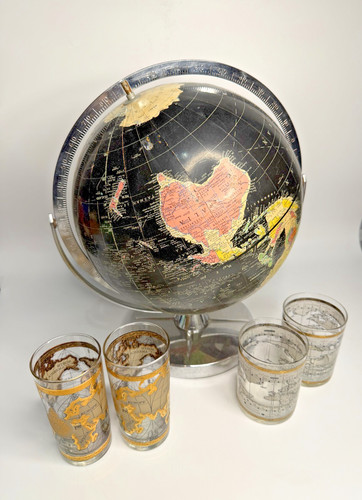 Vintage world map - world, bar