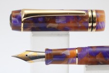 Vintage Kaigelu No. 316 Purple & Brown Marble Fine Fountain Pen, GT