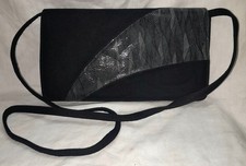 Lotus Black Mohair Clutch Bag