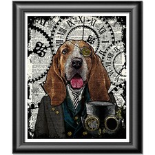 Basset Hound Dog Print Vintage