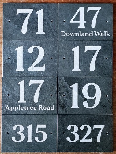 Slate house number door - number,