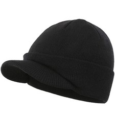 Men Peaked Army Beanie Hat
