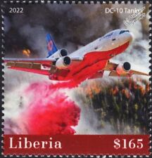 McDonnell Douglas DC-10 Air Tanker Firefighting Aircraft Stamp 2022 Liberia