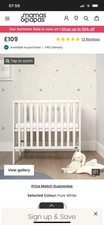 Mamas and Papas Petite Baby Cot With White Essential Mattress