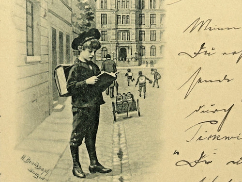 Christmas postcard children - postcard,