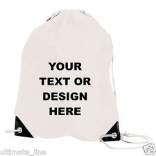 Personalised White Drawstring