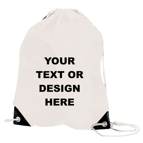 Personalised white drawstring - personalised,
