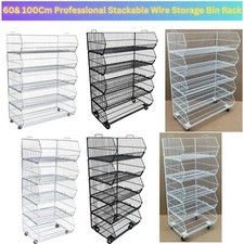 Professional Stackable Wire Storage Bin Rack Veg Fruit Basket for Retail Shop
