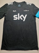 RAPHA Mens Size L Sky Pinarello Team Pro Cycling T-Shirt USED Black Shirt Sleeve