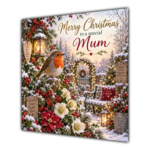 Mum christmas card - card, snowy