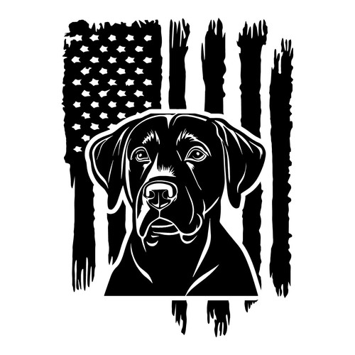 Distressed american flag - american, black
