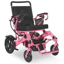 MobilityPlus+ RangerXL Lightweight Electric Wheelchair Pink | 160kg Load, 4mph
