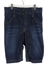 Humor Lago Shorts Men Large Denim Loose Drop Crotch Buttons Fly