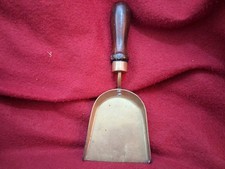 Vintage Quality Brass Fireside Shovel With  Wooden Handle 24cm Long 10cm Wide