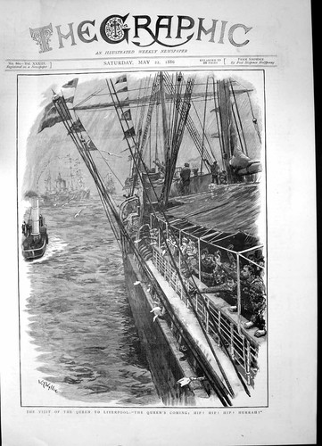 Antique old print visit queen - print,