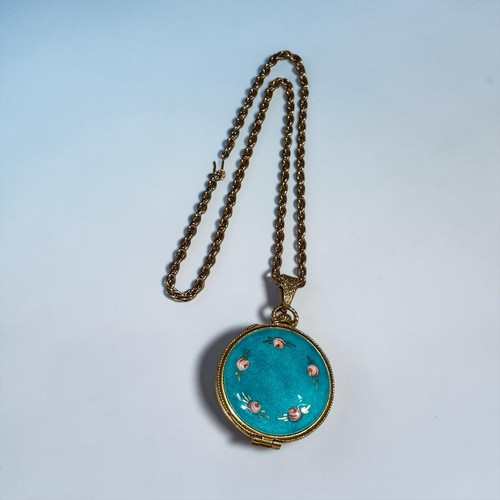 Vintage turquoise guilloche - vintage,