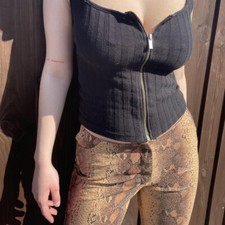 Topshop snakeskin flares size - topshop,