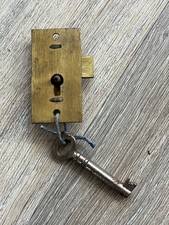 early 1900s brass cupboard lock with key