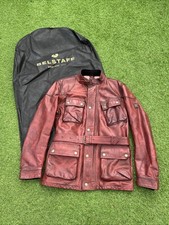 Belstaff  Panther Oxblood Leather Jacket M Large Panther Stunning