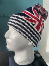 union jack hats british flag beanie bobble knitted mens womens one-size